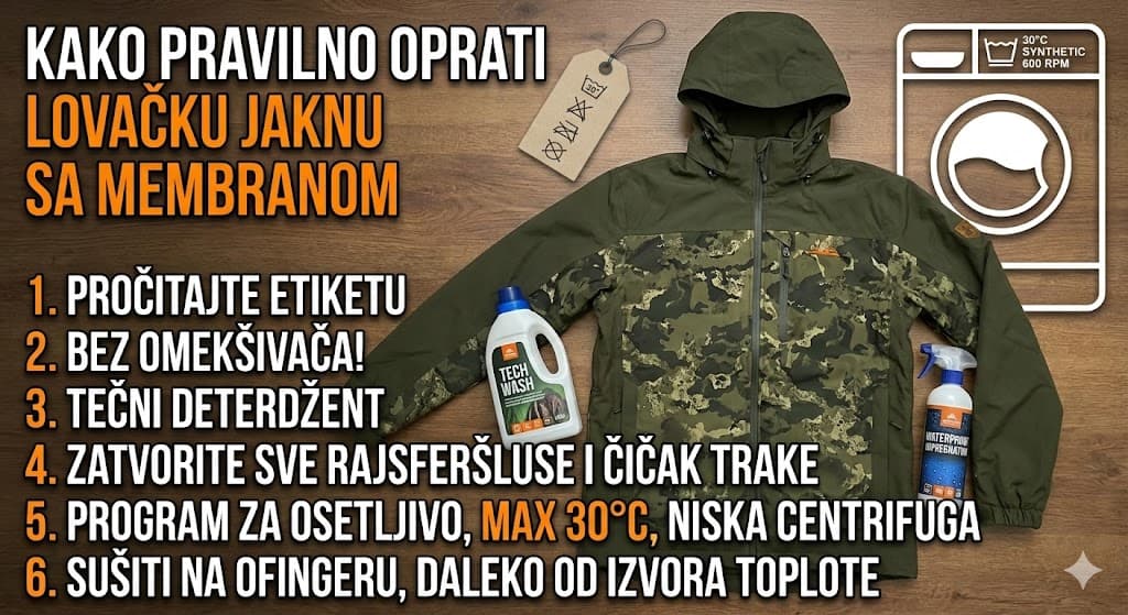 Kako pravilno oprati lovačku jaknu sa membranom 