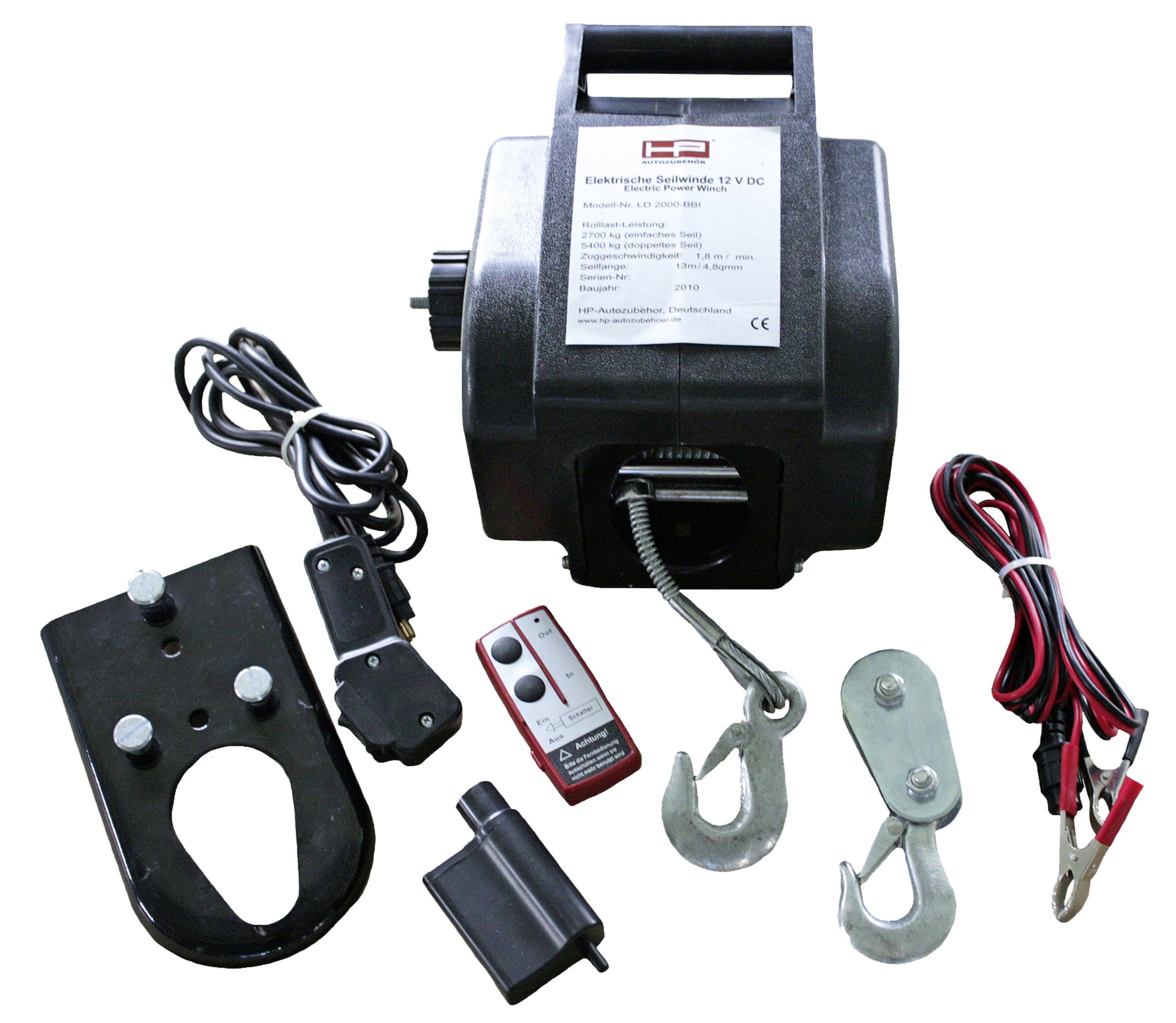 Funk-Seilwinde – inkl. Adapter für Anhängerkupplung