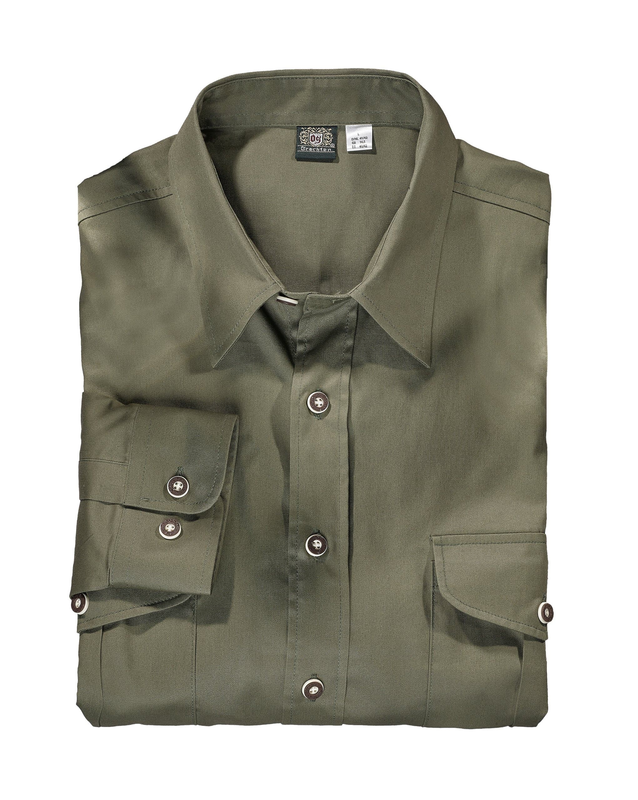 OS-Trachten Herren-Langarmhemd mit Dehnzone