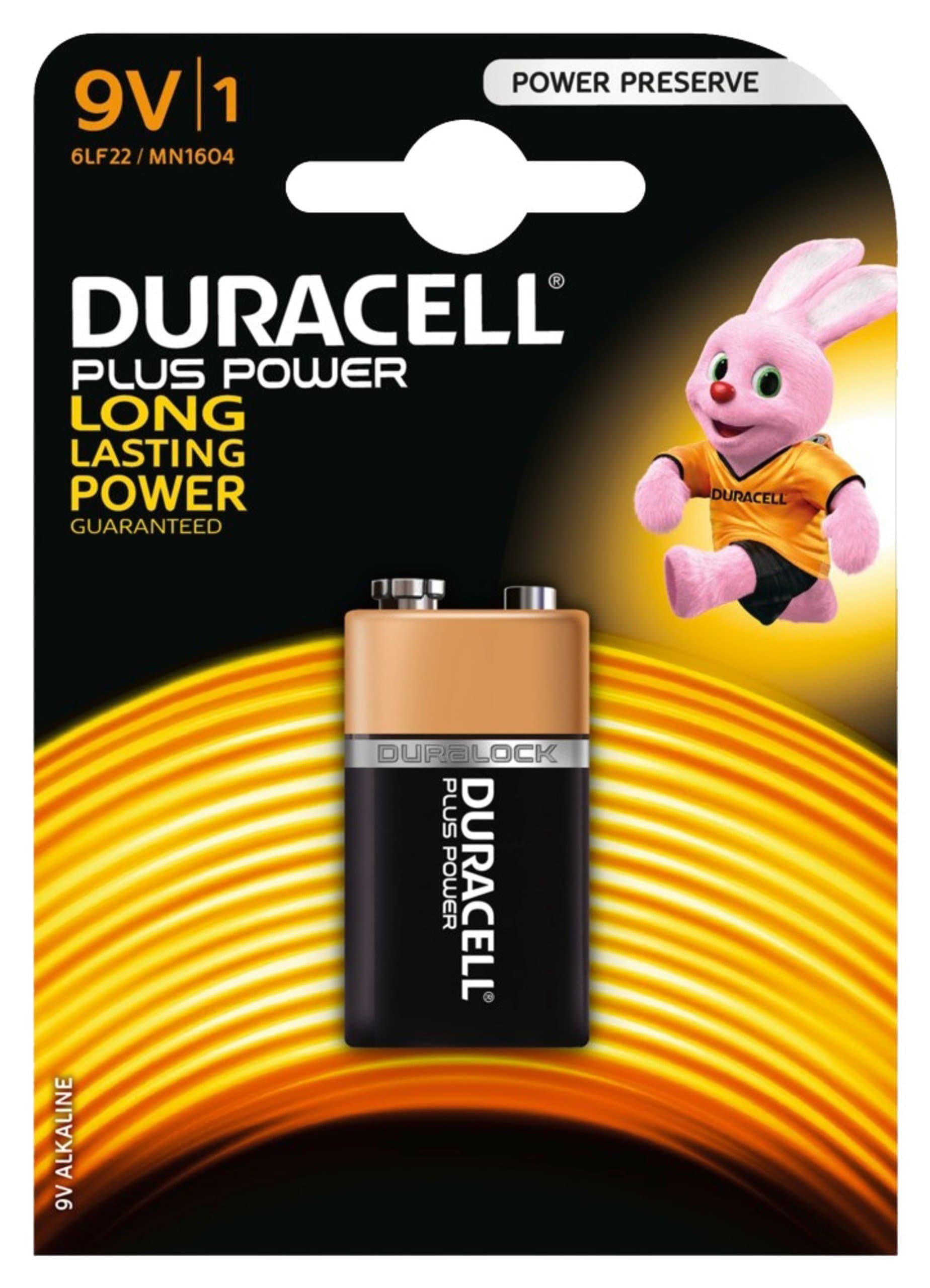 Duracell Batterie 6LF22/MN1604 (Blockbatterie) 9 V, IEC