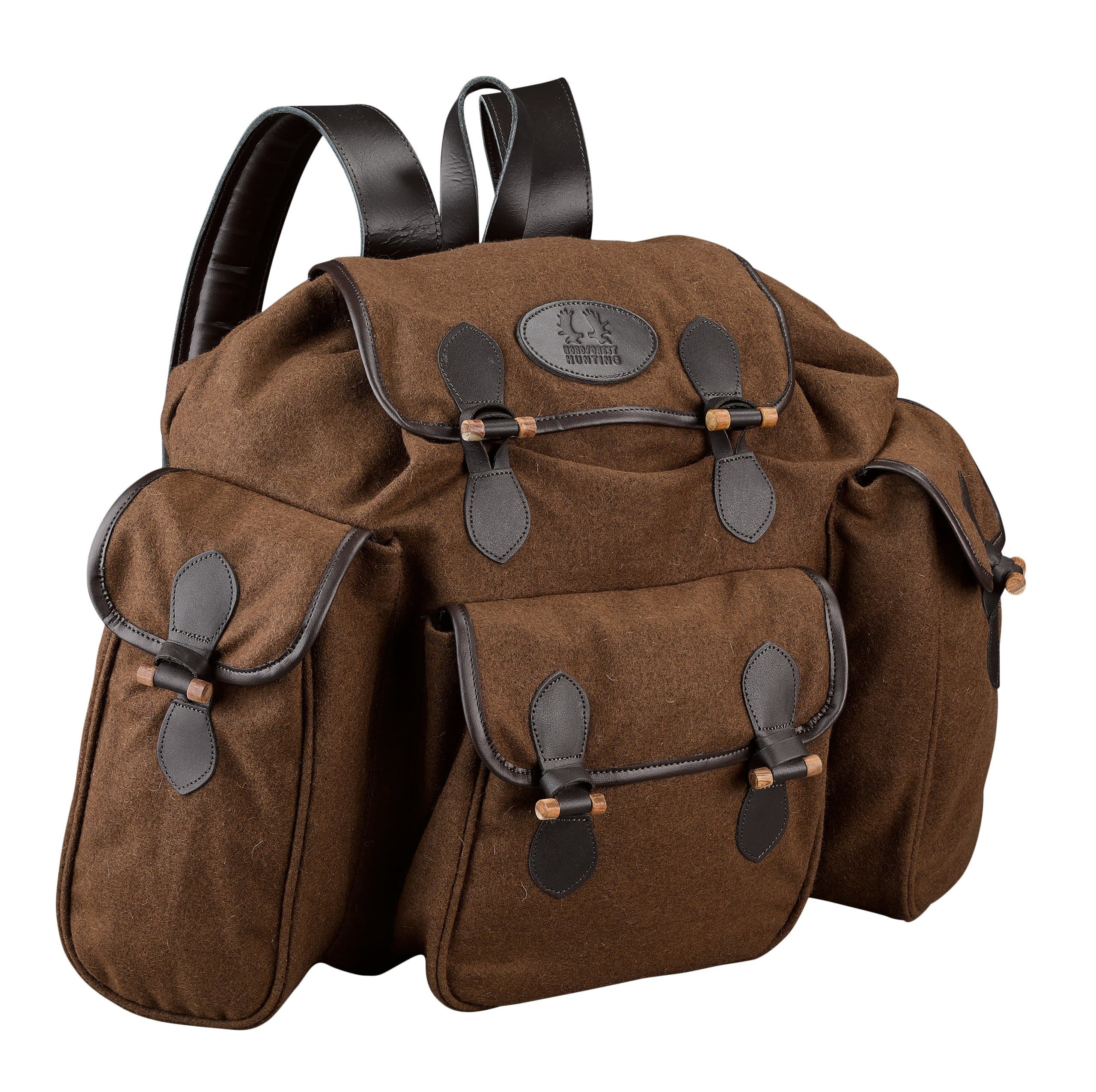 Nordforest Hunting Lodenrucksack mit Lederapplikationen