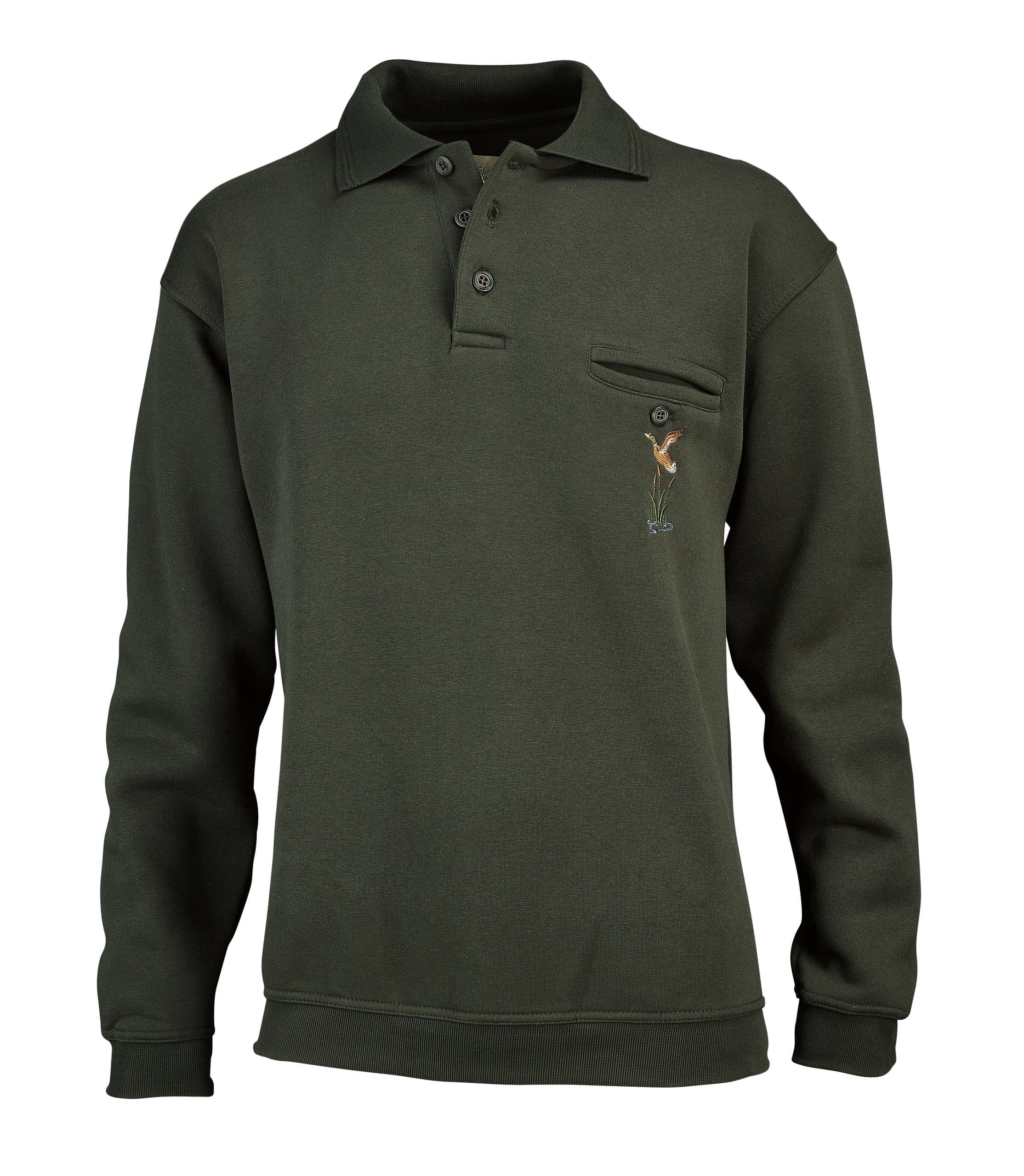 Hubertus Herren-Sweatshirt mit Polokragen