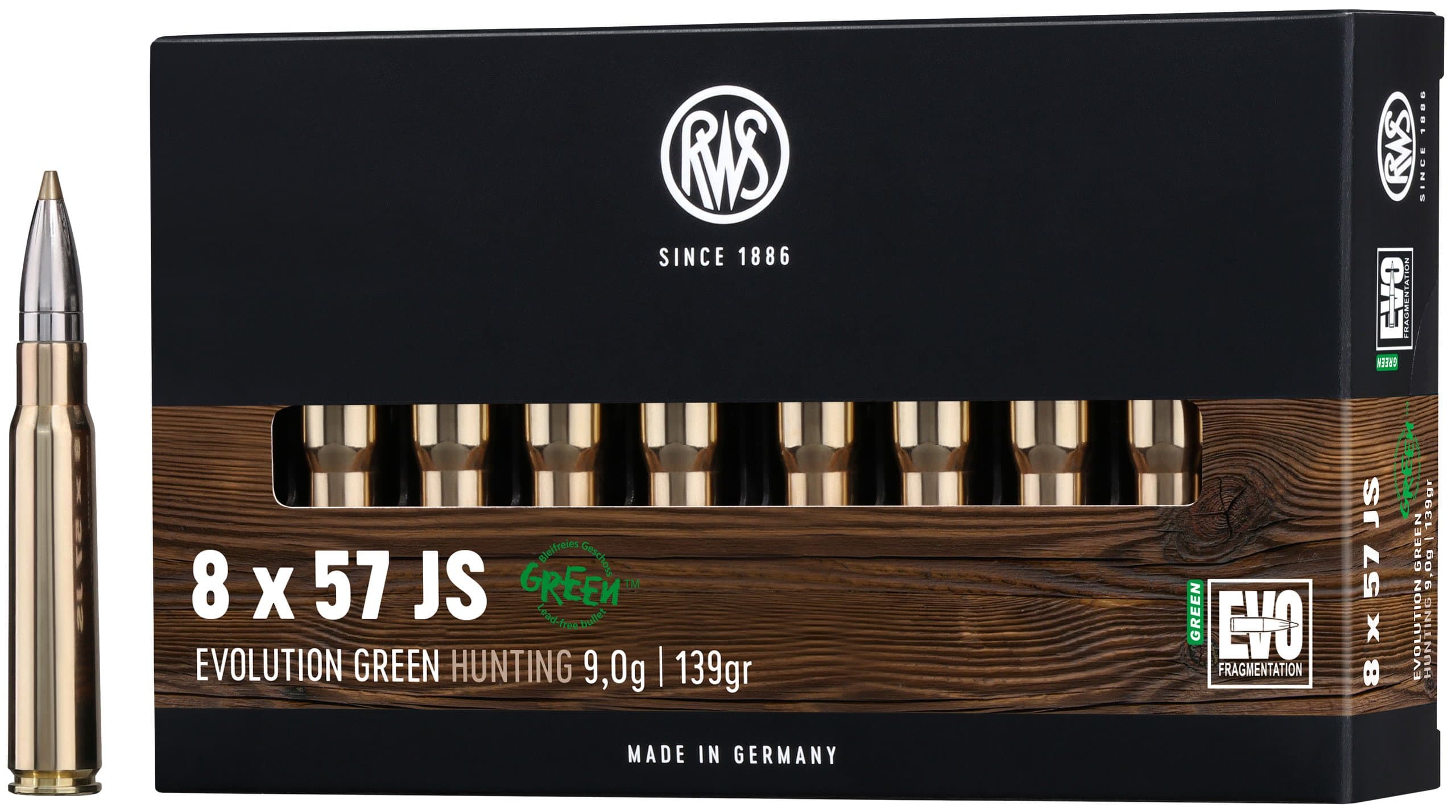 RWS Büchsenpatronen Evolution Green 8x57 IS