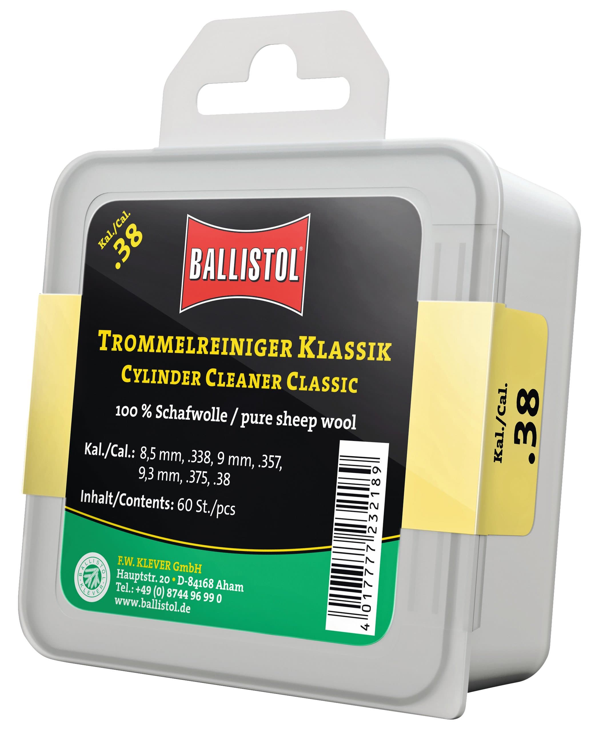 Ballistol Filz-Trommelreiniger Klassik, Dose à 60 Stück.