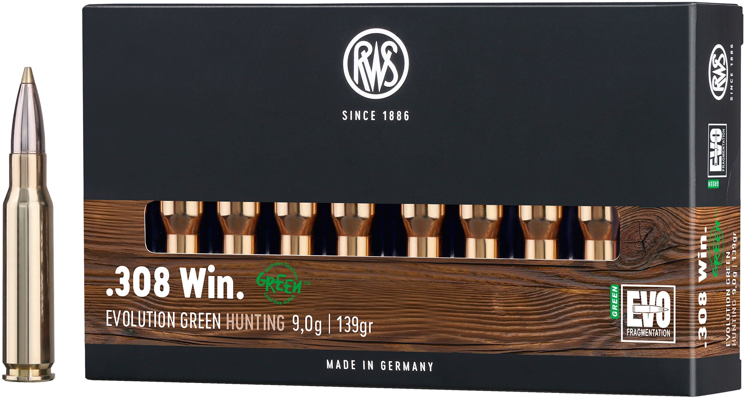 RWS Büchsenpatronen Evolution Green .308 Win.