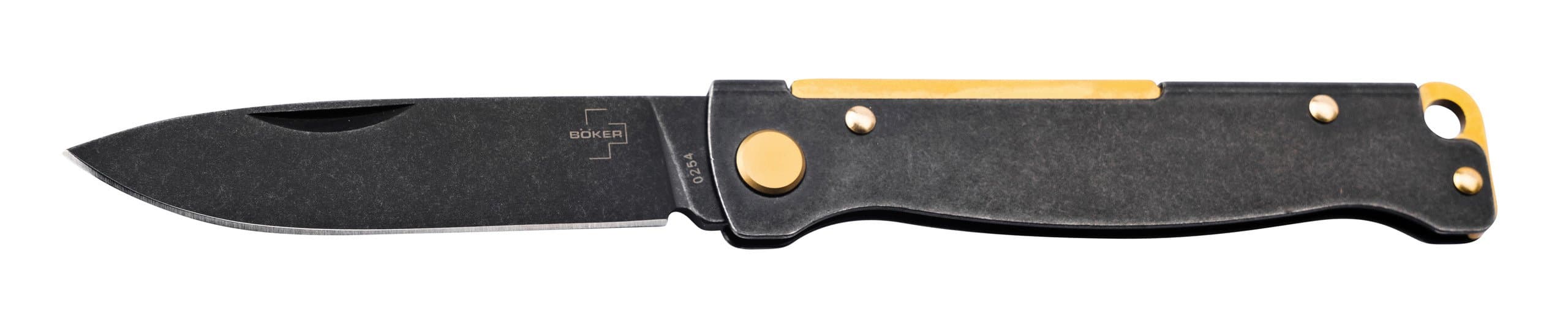 Böker Plus Taschenmesser Atlas Black Stonewash Brass