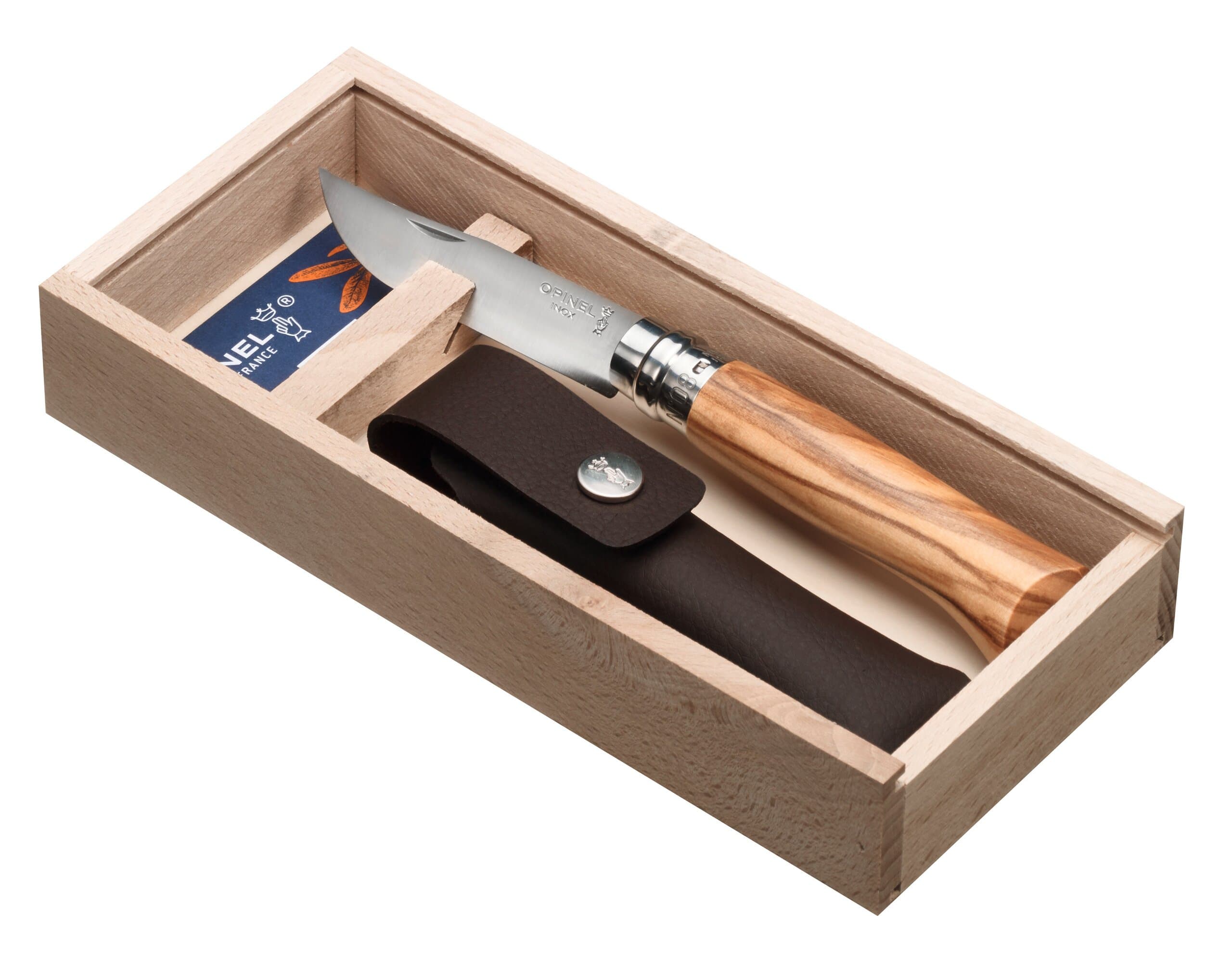 Opinel Messer Nr. 8 Olive im Geschenkset