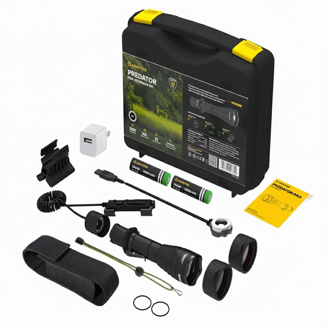 Armytek Predator Pro Magnet Usb Lovačka Baterija Prošireni Set Crna - Beowald